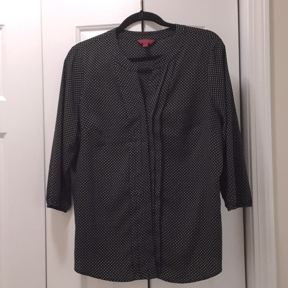 Polka dot button down blouse212 Collection XL